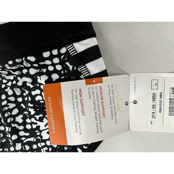 Champion C9 Fitness Sports bra Support Adjustable Straps Black And White - Picture 6 of 8